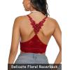 imageAvidlove Lace Bralettes for Women Padded Bralette Camisole Racerback Crop Top Floral Lace Bralettes V NeckWine Red