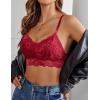 imageAvidlove Lace Bralettes for Women Padded Bralette Camisole Racerback Crop Top Floral Lace Bralettes V NeckWine Red