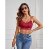 imageAvidlove Lace Bralettes for Women Padded Bralette Camisole Racerback Crop Top Floral Lace Bralettes V NeckWine Red