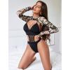 imageAvidlove Rave Outfits for Women Festival Sexy Lingerie Bodysuit Buckle Shrug Crop Top SetCamo