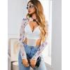 imageAvidlove Rave Outfits for Women Festival Sexy Lingerie Bodysuit Buckle Shrug Crop Top SetColorful Butterfly