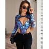 imageAvidlove Rave Outfits for Women Festival Sexy Lingerie Bodysuit Buckle Shrug Crop Top SetGreen Tie Dye