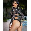 imageAvidlove Rave Outfits for Women Festival Sexy Lingerie Bodysuit Buckle Shrug Crop Top SetHalloween Black