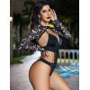 imageAvidlove Rave Outfits for Women Festival Sexy Lingerie Bodysuit Buckle Shrug Crop Top SetHalloween Black