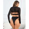 imageAvidlove Rave Outfits for Women Festival Sexy Lingerie Bodysuit Buckle Shrug Crop Top SetLeopard