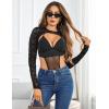 imageAvidlove Rave Outfits for Women Festival Sexy Lingerie Bodysuit Buckle Shrug Crop Top SetLeopard