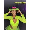imageAvidlove Rave Outfits for Women Festival Sexy Lingerie Bodysuit Buckle Shrug Crop Top SetNeon Yellow