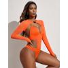 imageAvidlove Rave Outfits for Women Festival Sexy Lingerie Bodysuit Buckle Shrug Crop Top SetOrange