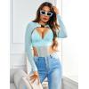 imageAvidlove Rave Outfits for Women Festival Sexy Lingerie Bodysuit Buckle Shrug Crop Top SetSky Blue