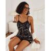 imageAvidlove Women Cami Pajama Set Modal Sleepwear Lace Trim Short PJ Set with ShortsBlack Gold Chain