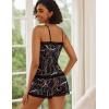 imageAvidlove Women Cami Pajama Set Modal Sleepwear Lace Trim Short PJ Set with ShortsBlack Gold Chain