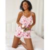 imageAvidlove Women Cami Pajama Set Modal Sleepwear Lace Trim Short PJ Set with ShortsFlower Love Heart