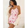 imageAvidlove Women Cami Pajama Set Modal Sleepwear Lace Trim Short PJ Set with ShortsFlower Love Heart