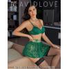 imageAvidlove Women Lingerie Set Sexy Teddy Lingerie 4 Piece Bralette and Panty with Lace SkirtGreen
