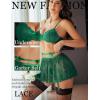 imageAvidlove Women Lingerie Set Sexy Teddy Lingerie 4 Piece Bralette and Panty with Lace SkirtGreen