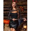 imageAvidlove Women Sexy Long Sleeve Mesh Crop Top Solid Cover Up with Spaghetti Strap Cami Top 2 Pieces Clubwear with Thumb HolesBat Print