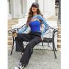 imageAvidlove Women Sexy Long Sleeve Mesh Crop Top Solid Cover Up with Spaghetti Strap Cami Top 2 Pieces Clubwear with Thumb HolesBlue Pattern 1