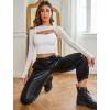 imageAvidlove Women Sexy Long Sleeve Mesh Crop Top Solid Cover Up with Spaghetti Strap Cami Top 2 Pieces Clubwear with Thumb HolesWhite