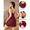 imageAvidlove Women Sexy Sleepwear Lace Chemise Nightgown Full Slip Babydoll SleepwearDeep Red