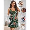 imageAvidlove Women Sexy Sleepwear Lace Chemise Nightgown Full Slip Babydoll SleepwearFloral Green