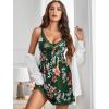 imageAvidlove Women Sexy Sleepwear Lace Chemise Nightgown Full Slip Babydoll SleepwearFloral Green