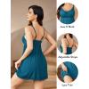 imageAvidlove Women Sexy Sleepwear Lace Chemise Nightgown Full Slip Babydoll SleepwearPeacock Blue