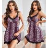 imageAvidlove Women Sexy Sleepwear Lace Chemise Nightgown Full Slip Babydoll SleepwearPurple Leopard