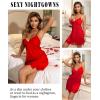 imageAvidlove WomenS Nightgowns Sexy Lace Night Gown Satin VNeck Chemise Plus Size Sikly NightgownsLight Red