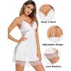imageAvidlove WomenS Nightgowns Sexy Lace Night Gown Satin VNeck Chemise Plus Size Sikly NightgownsWhite