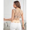 imageAvidlove Womens Mesh Top Long Sleeve Mock Neck Sheer Blouse See Through Floral Lace TopsNude