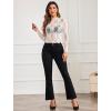 imageAvidlove Womens Mesh Top Long Sleeve Mock Neck Sheer Blouse See Through Floral Lace TopsWhite