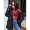 imageAvidlove Womens Mesh Top Long Sleeve Mock Neck Sheer Blouse See Through Floral Lace TopsWine Red
