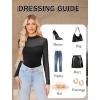 imageAvidlove Womens Sexy Mock Neck Sheer Mesh Long Sleeve Bodysuit Double Lined Slimming Body suit Going Out TopsBlack