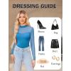 imageAvidlove Womens Sexy Mock Neck Sheer Mesh Long Sleeve Bodysuit Double Lined Slimming Body suit Going Out TopsBlue