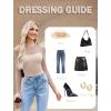 imageAvidlove Womens Sexy Mock Neck Sheer Mesh Long Sleeve Bodysuit Double Lined Slimming Body suit Going Out TopsChampagne