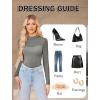 imageAvidlove Womens Sexy Mock Neck Sheer Mesh Long Sleeve Bodysuit Double Lined Slimming Body suit Going Out TopsDark Grey