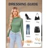 imageAvidlove Womens Sexy Mock Neck Sheer Mesh Long Sleeve Bodysuit Double Lined Slimming Body suit Going Out TopsMedium Grey
