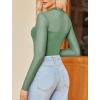imageAvidlove Womens Sexy Mock Neck Sheer Mesh Long Sleeve Bodysuit Double Lined Slimming Body suit Going Out TopsMedium Grey