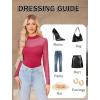 imageAvidlove Womens Sexy Mock Neck Sheer Mesh Long Sleeve Bodysuit Double Lined Slimming Body suit Going Out TopsRose Red