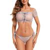 imageAvidlove Bra and Panty Set Ruffle Lingerie Set Mesh Babydoll ChemiseBlue Star