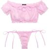 imageAvidlove Bra and Panty Set Ruffle Lingerie Set Mesh Babydoll ChemisePink