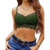 imageAvidlove Lace Bralette for Women V Neck Cami Tank Y2k Camisoles Adjustable Spaghetti Strap Crop TopArmy Green