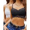 imageAvidlove Lace Bralette for Women V Neck Cami Tank Y2k Camisoles Adjustable Spaghetti Strap Crop TopBlackwhite