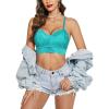 imageAvidlove Lace Bralettes for Women Padded Bralette Camisole Racerback Crop Top Floral Lace Bralettes V NeckCeramic Green