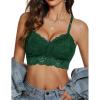 imageAvidlove Lace Bralettes for Women Padded Bralette Camisole Racerback Crop Top Floral Lace Bralettes V NeckDark Green