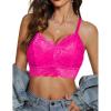 imageAvidlove Lace Bralettes for Women Padded Bralette Camisole Racerback Crop Top Floral Lace Bralettes V NeckRose Red