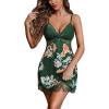 imageAvidlove WomenS Nightgowns Sexy Lace Night Gown Satin VNeck Chemise Plus Size Sikly NightgownsGreen Pink Floram
