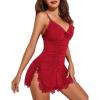 imageAvidlove Womens Lingerie Nightgowns for Women Soft Sexy Ruched Babydoll Lingerie1 Wine Red
