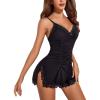 imageAvidlove Womens Lingerie Nightgowns for Women Soft Sexy Ruched Babydoll LingerieBlack
