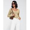 imageAvidlove Bodysuit for Women Long Sleeve Double Lined Tank Top V Neck Bodysuit Tummy Control ShapewearKhaki